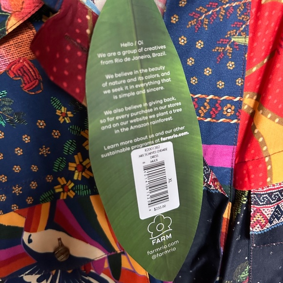 FARM Rio Mix Scarves Chemise Midi Dress NWT - Picture 9 of 14